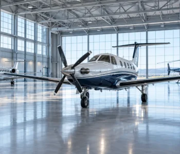 aviation-insurance-saudi-arabia Light aircraft, business jet and helicopter inside an aircraft hangar