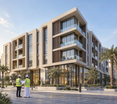 inherent-defects-insurance Engineers inspecting a modern building for inherent defects insurance